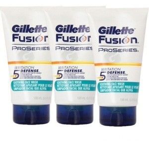 3 Pack Gillette Fusion Pro Series Irritation Defense Soothing Face Wash 5oz NEW
